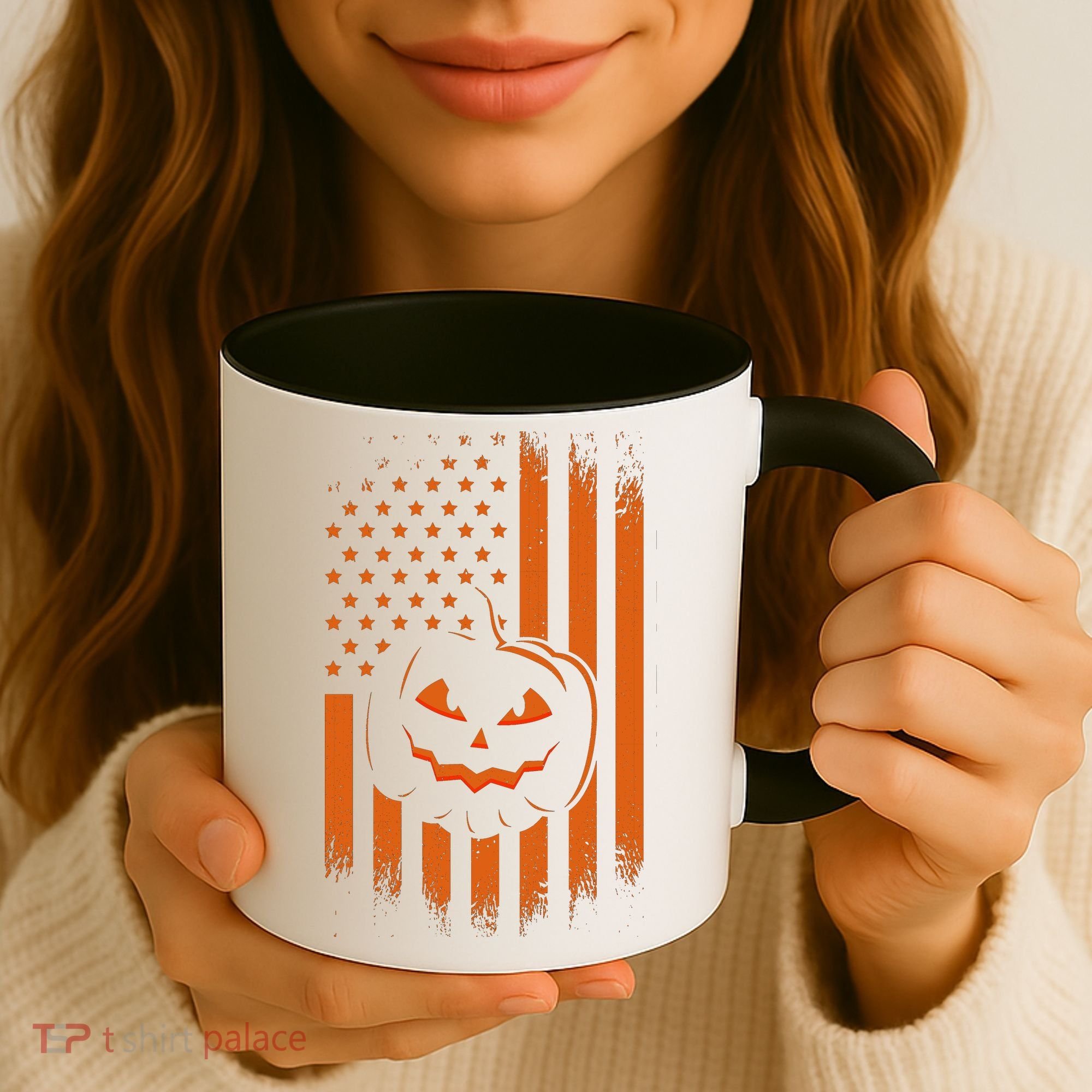 Pumpkin America Halloween Flag Coffee Mug