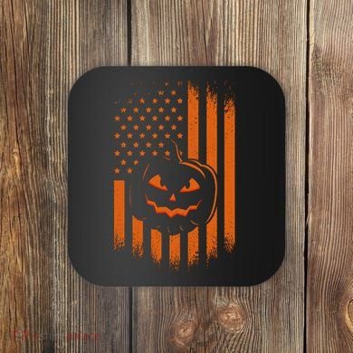 Pumpkin America Halloween Flag Coaster