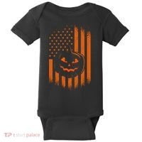 Pumpkin America Halloween Flag Baby Bodysuit thumb 0
