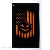 Pumpkin America Halloween Flag Golf Towel thumb 0
