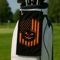 Pumpkin America Halloween Flag Golf Towel thumb 2