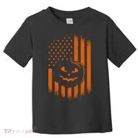 Pumpkin America Halloween Flag Toddler T-Shirt thumb 0
