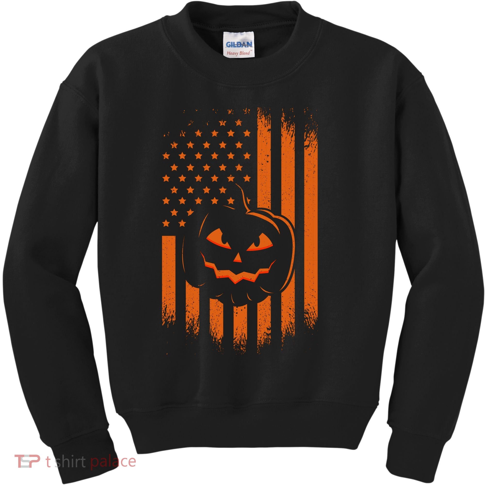 Pumpkin America Halloween Flag Kids Sweatshirt