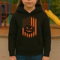 Pumpkin America Halloween Flag Kids Hoodie thumb 3