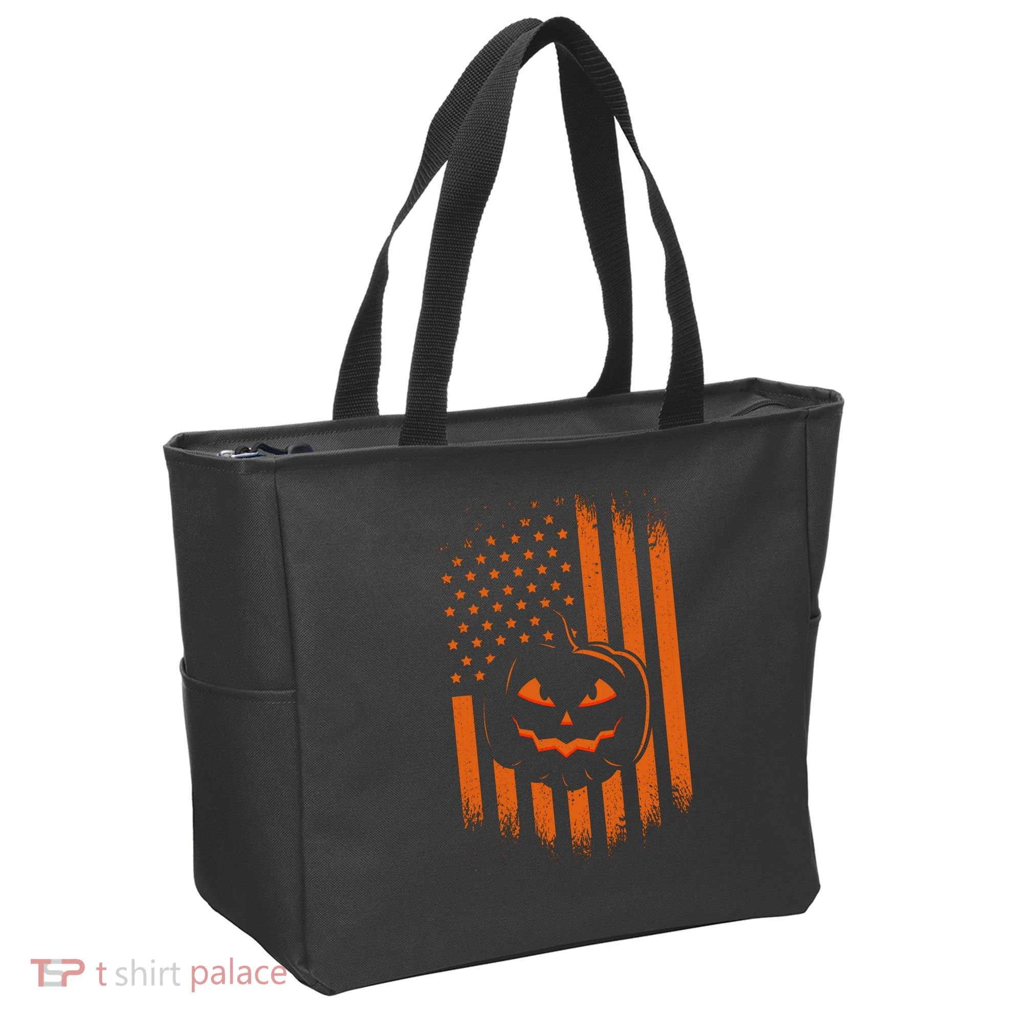 Pumpkin America Halloween Flag Tote Bag