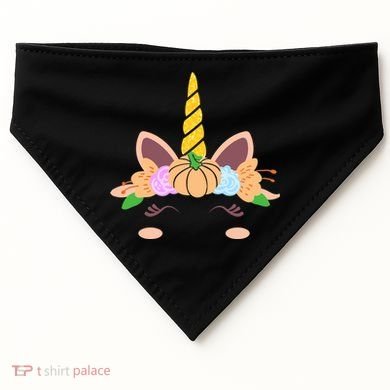 Pumpkin Autumn Fall Unicorn Cute USA-Made Doggie Bandana