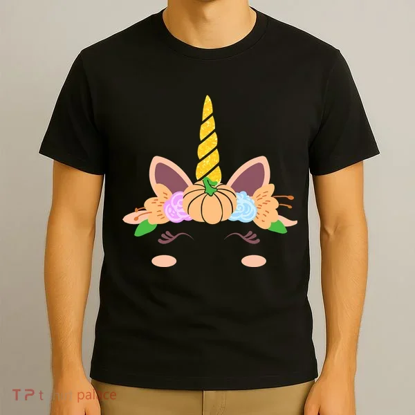 Pumpkin Autumn Fall Unicorn Cute T-Shirt