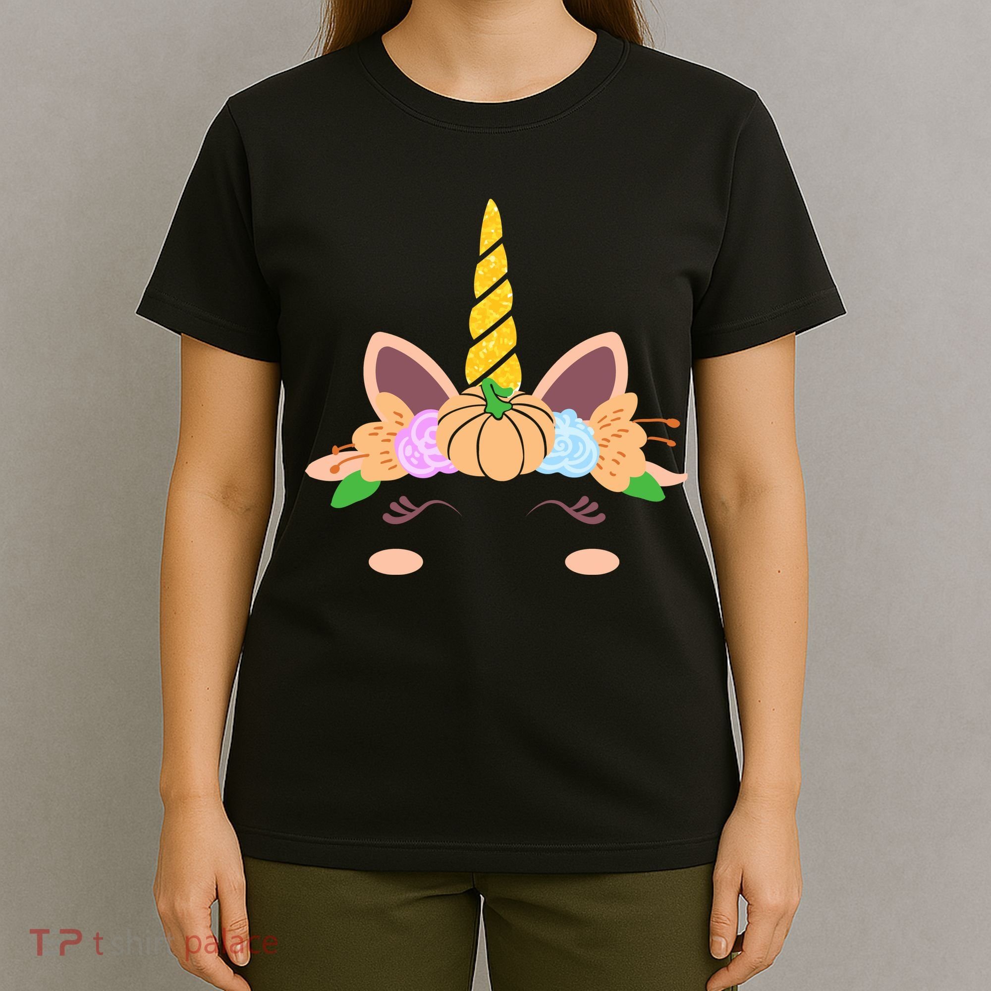 Pumpkin Autumn Fall Unicorn Cute T-Shirt