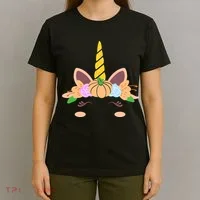 Pumpkin Autumn Fall Unicorn Cute T-Shirt thumb 4
