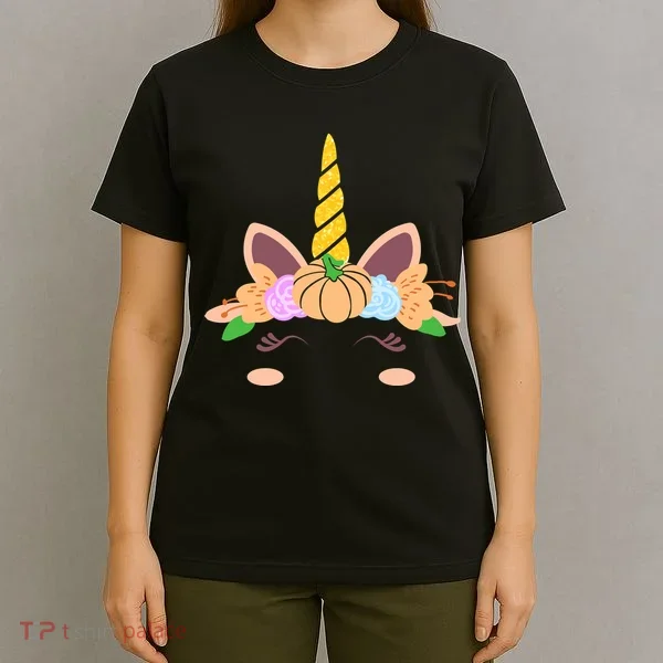Pumpkin Autumn Fall Unicorn Cute T-Shirt