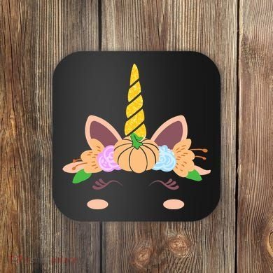 Pumpkin Autumn Fall Unicorn Cute Coaster