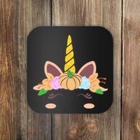 Pumpkin Autumn Fall Unicorn Cute Coaster thumb 0
