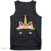 Pumpkin Autumn Fall Unicorn Cute Tank Top thumb 0