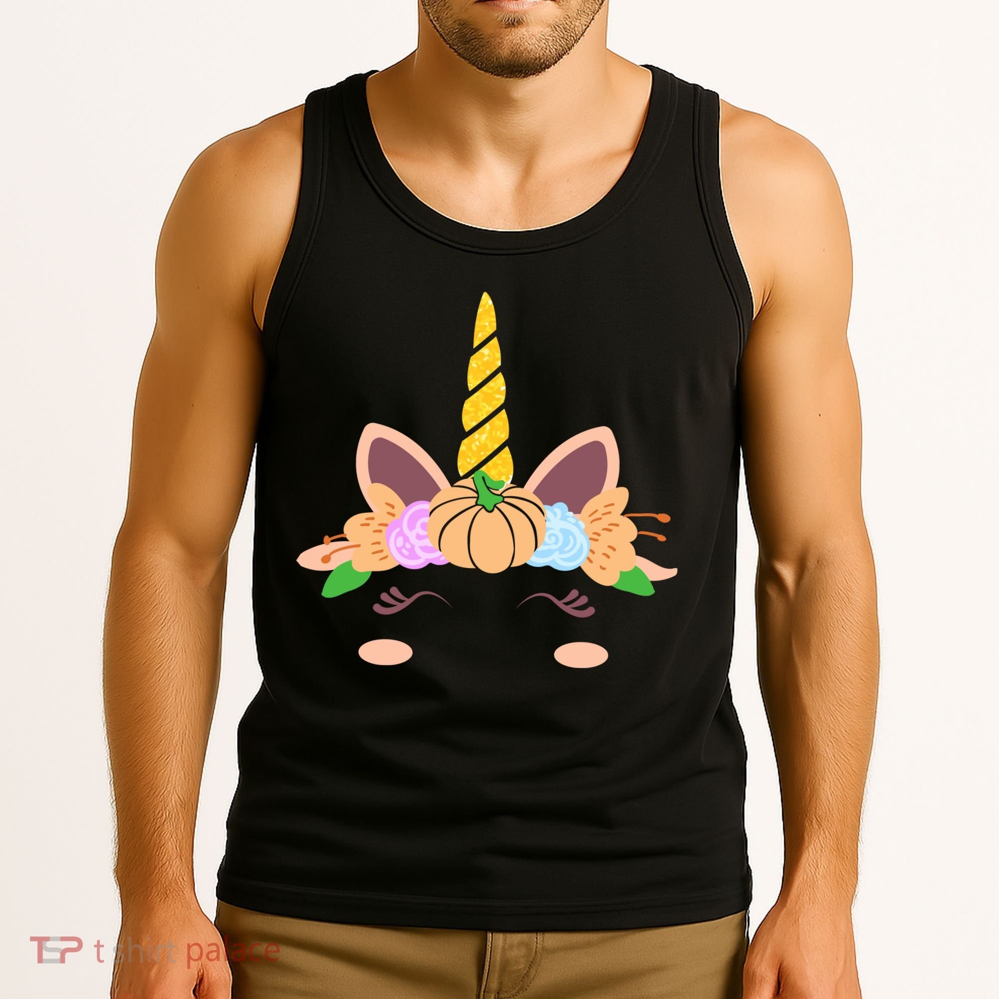 Pumpkin Autumn Fall Unicorn Cute Tank Top