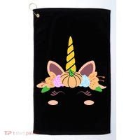 Pumpkin Autumn Fall Unicorn Cute Golf Towel thumb 0