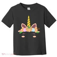 Pumpkin Autumn Fall Unicorn Cute Toddler T-Shirt thumb 0