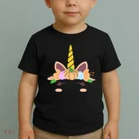 Pumpkin Autumn Fall Unicorn Cute Toddler T-Shirt thumb 2