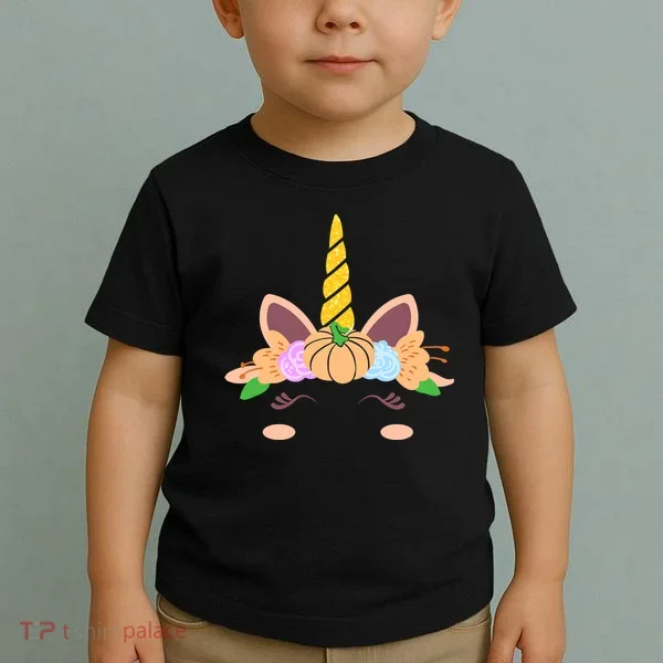 Pumpkin Autumn Fall Unicorn Cute Toddler T-Shirt