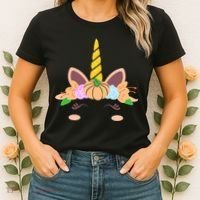 Pumpkin Autumn Fall Unicorn Cute Women's T-Shirt thumb 2