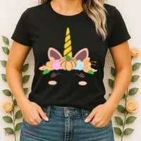 Pumpkin Autumn Fall Unicorn Cute Women's T-Shirt thumb 2
