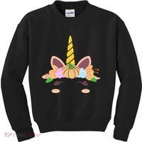 Pumpkin Autumn Fall Unicorn Cute Kids Sweatshirt thumb 0