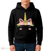 Pumpkin Autumn Fall Unicorn Cute Kids Hoodie thumb 4