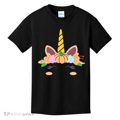 Pumpkin Autumn Fall Unicorn Cute Kids T-Shirt