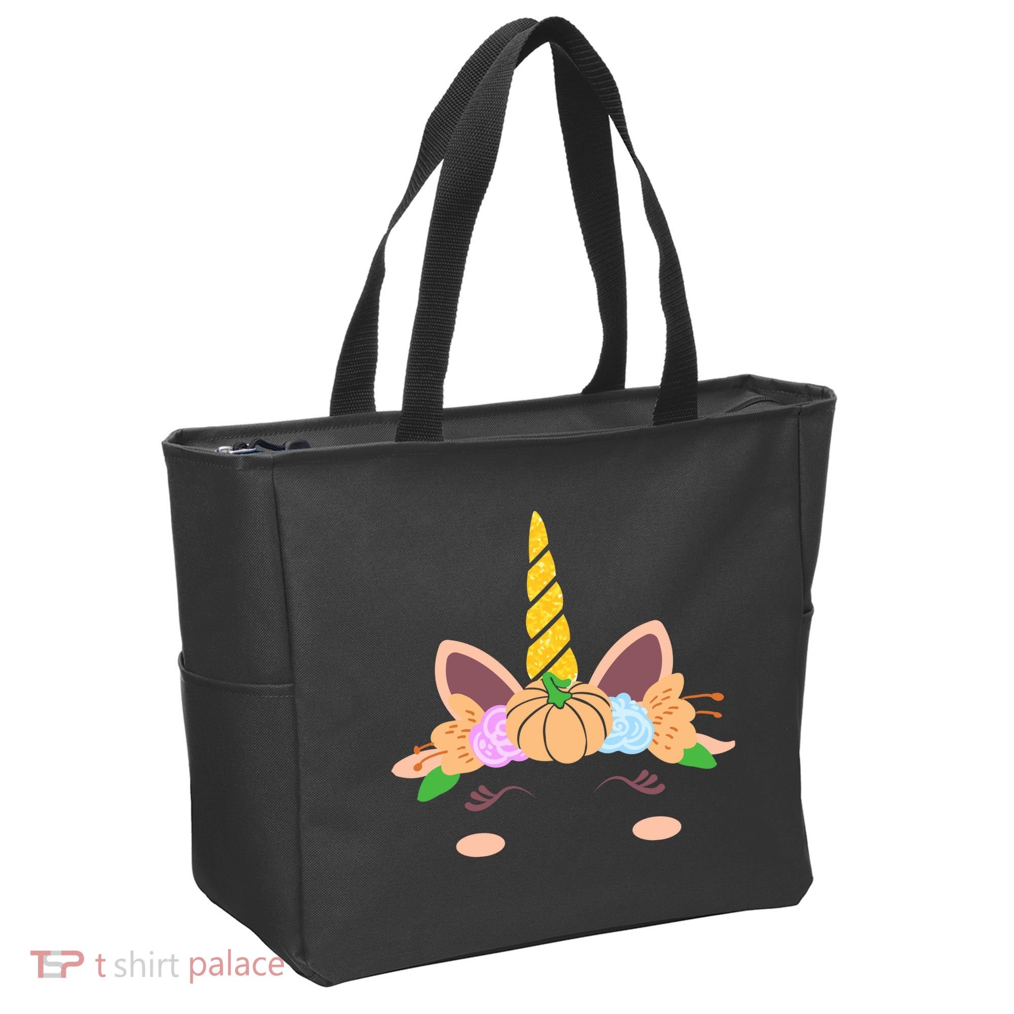 Pumpkin Autumn Fall Unicorn Cute Tote Bag