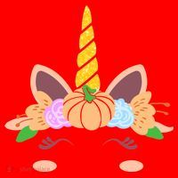Pumpkin Autumn Fall Unicorn Cute Santa Hat thumb 1