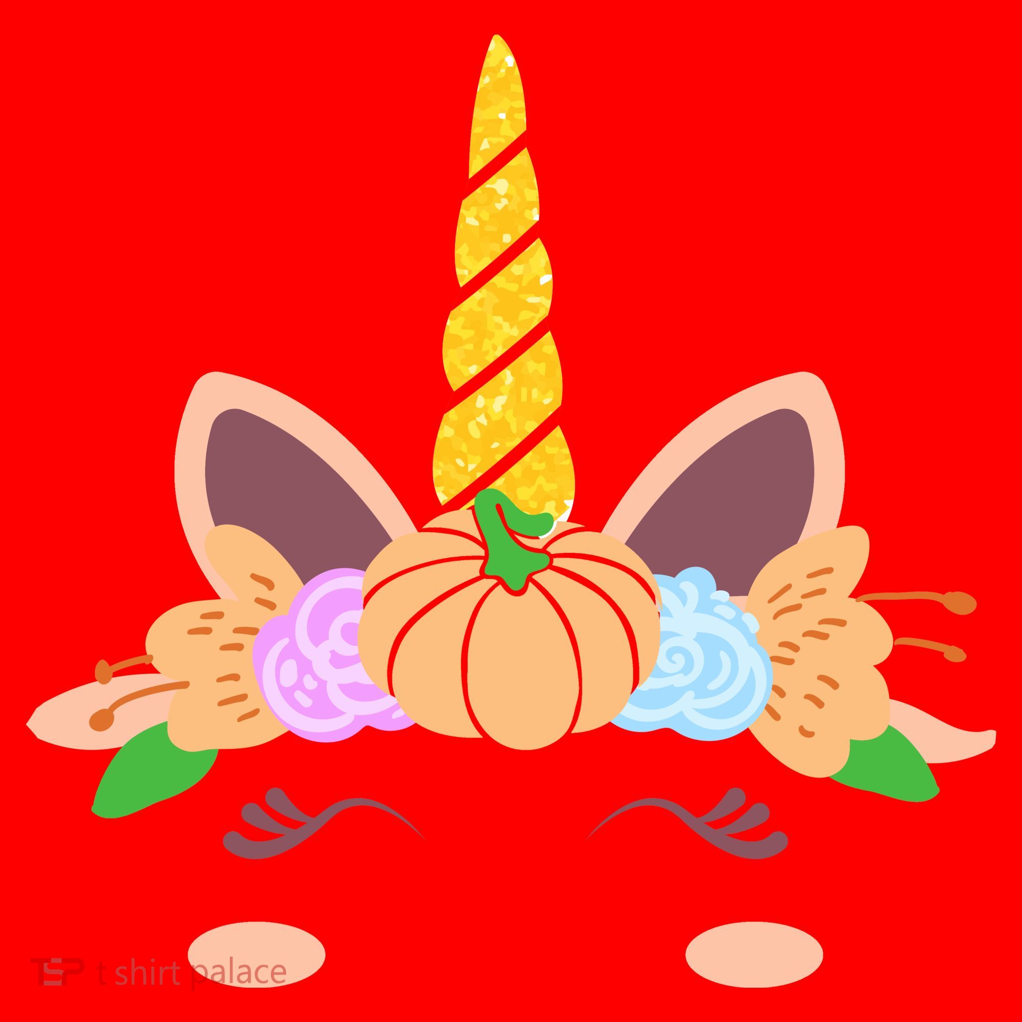 Pumpkin Autumn Fall Unicorn Cute Santa Hat