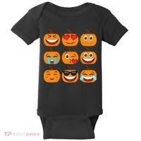 Pumpkin Emojis  Baby Bodysuit thumb 0