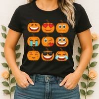 Pumpkin Emojis  Women's T-Shirt thumb 2