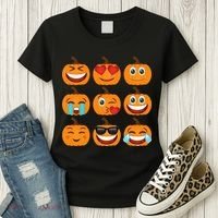 Pumpkin Emojis  Women's T-Shirt thumb 3