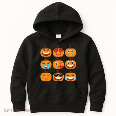 Pumpkin Emojis Kids Hoodie