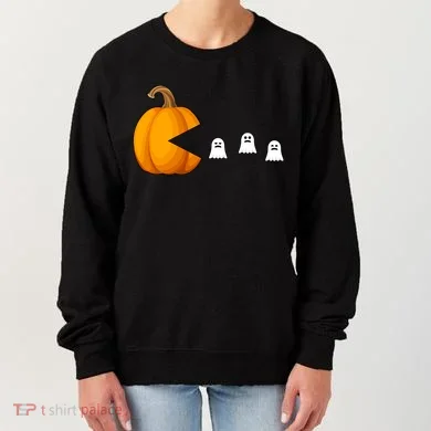Pumpkin Ghosts Retro Pic Elated Women's Sweatshirt