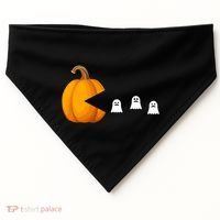 Pumpkin Ghosts Retro Pic Elated USA-Made Doggie Bandana thumb 0