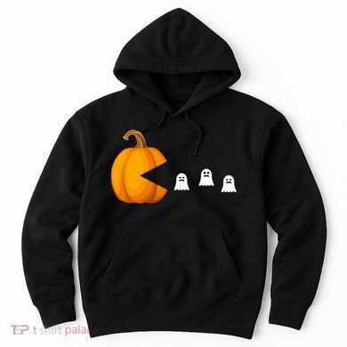 Pumpkin Ghosts Retro Pic Elated Hoodie
