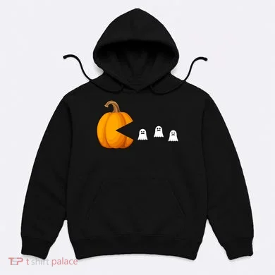 Pumpkin Ghosts Retro Pic Elated Hoodie