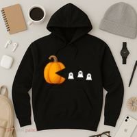 Pumpkin Ghosts Retro Pic Elated Hoodie thumb 3