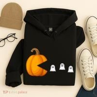 Pumpkin Ghosts Retro Pic Elated Hoodie thumb 4