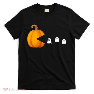 Pumpkin Ghosts Retro Pic Elated T-Shirt
