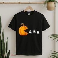 Pumpkin Ghosts Retro Pic Elated T-Shirt thumb 2