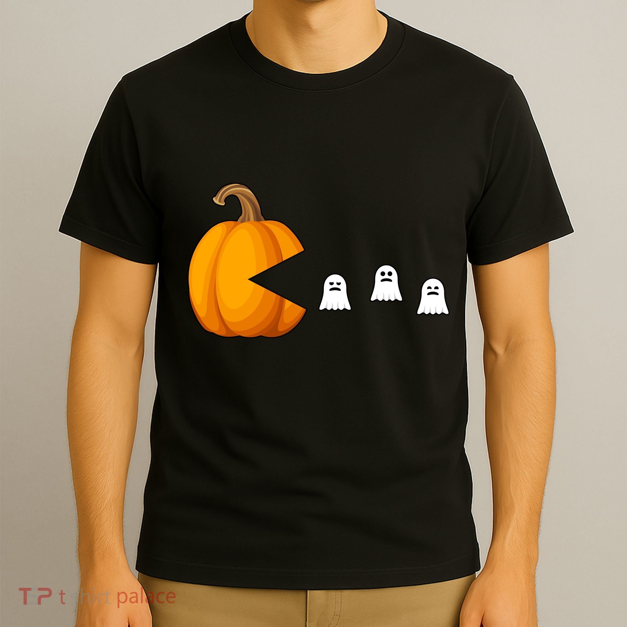 Pumpkin Ghosts Retro Pic Elated T-Shirt
