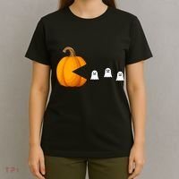 Pumpkin Ghosts Retro Pic Elated T-Shirt thumb 4