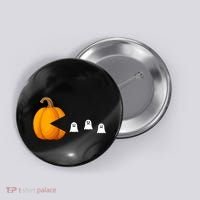 Pumpkin Ghosts Retro Pic Elated Button thumb 0