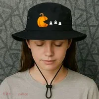 Pumpkin Ghosts Retro Pic Elated Bucket Hat thumb 3