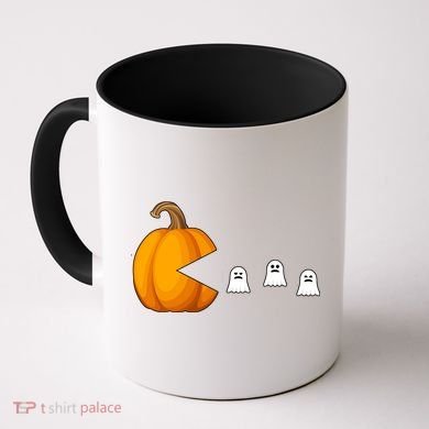 Pumpkin Ghosts Retro Pic Elated Coffee Mug