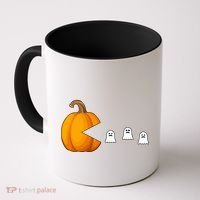 Pumpkin Ghosts Retro Pic Elated Coffee Mug thumb 0