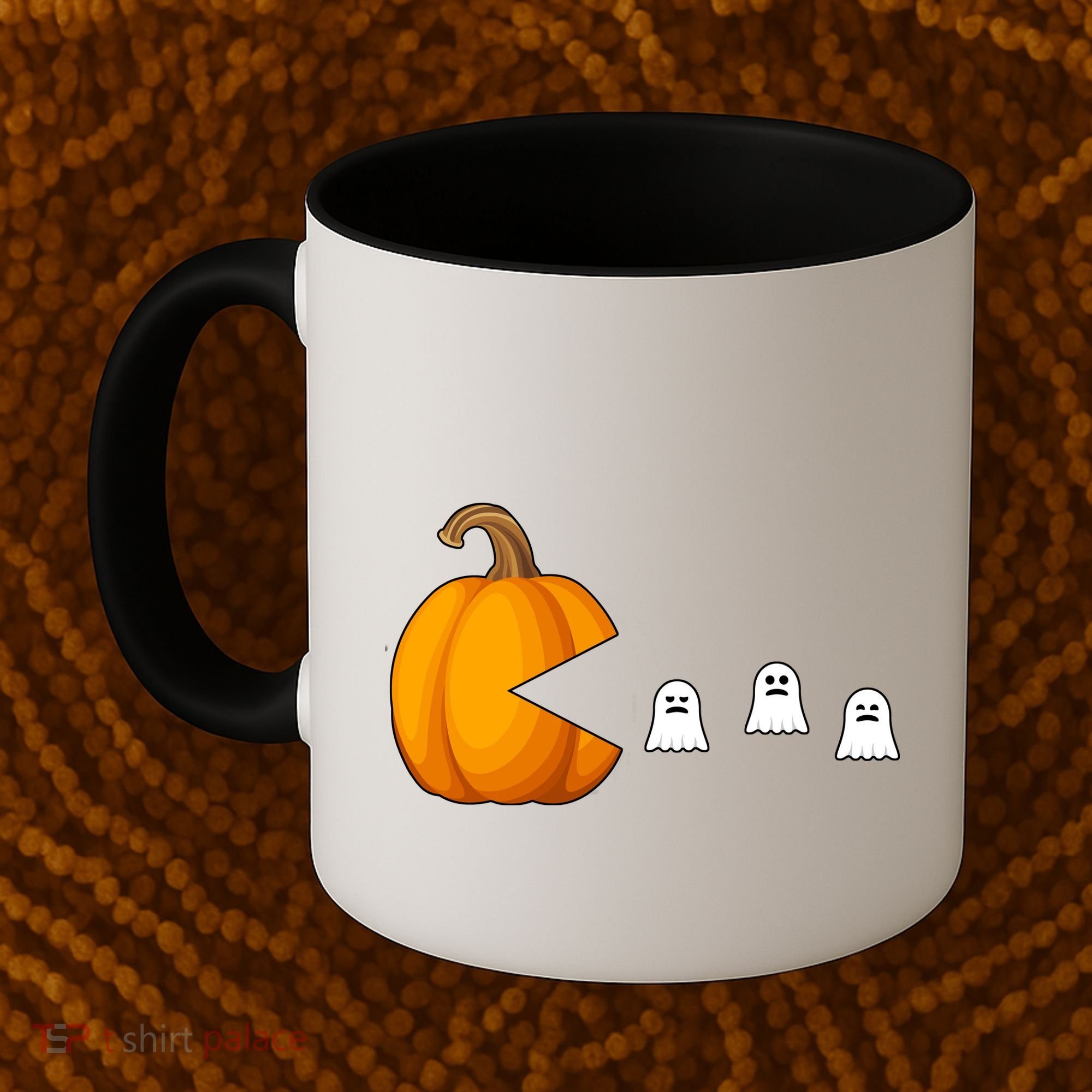 Pumpkin Ghosts Retro Pic Elated Coffee Mug