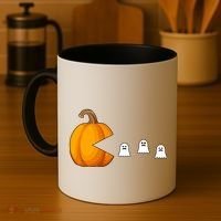 Pumpkin Ghosts Retro Pic Elated Coffee Mug thumb 4